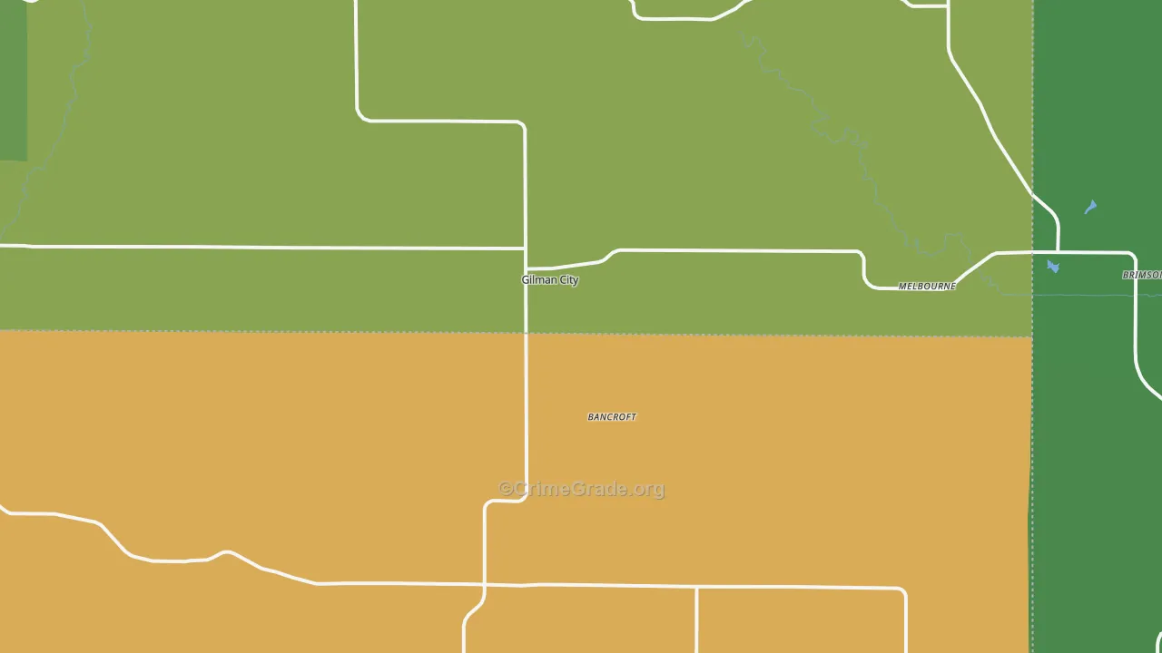 Gilman City, MO Map of Vehicle Theft Rates