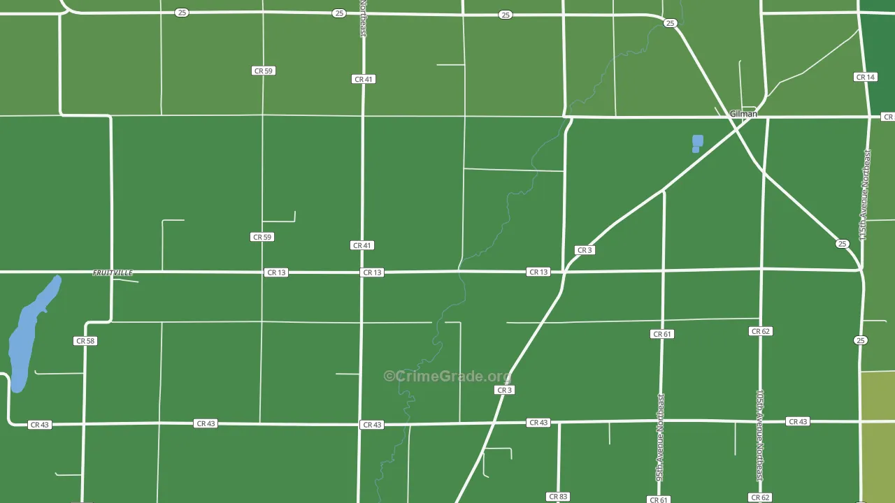 Gilman, MN Map of Vehicle Theft Rates