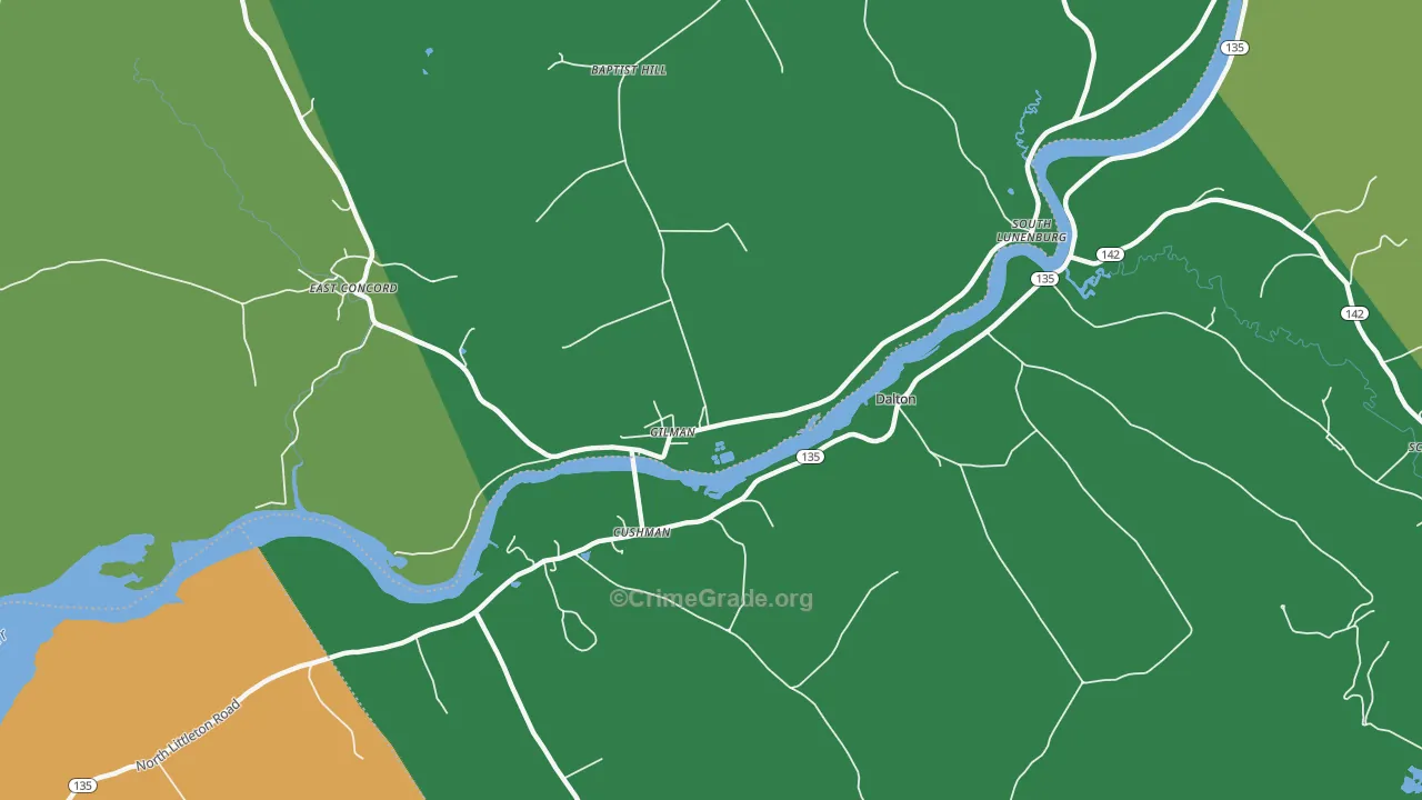 Gilman, VT Map of Vehicle Theft Rates