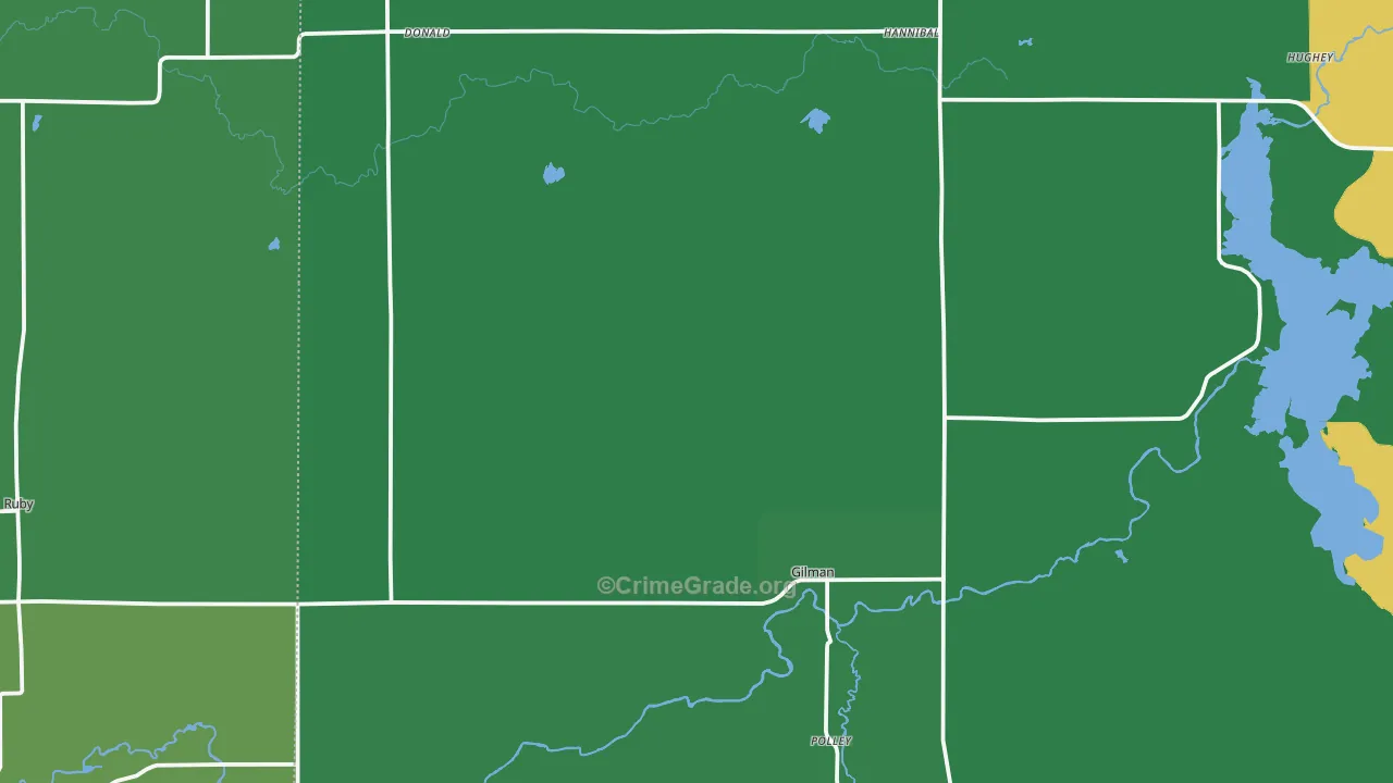 Gilman, WI Map of Vehicle Theft Rates
