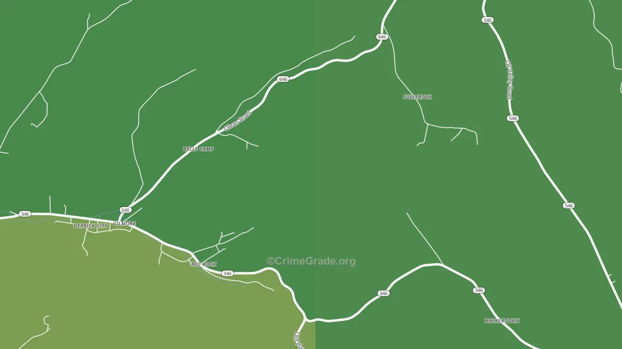 Gilmore, PA Map of Vehicle Theft Rates
