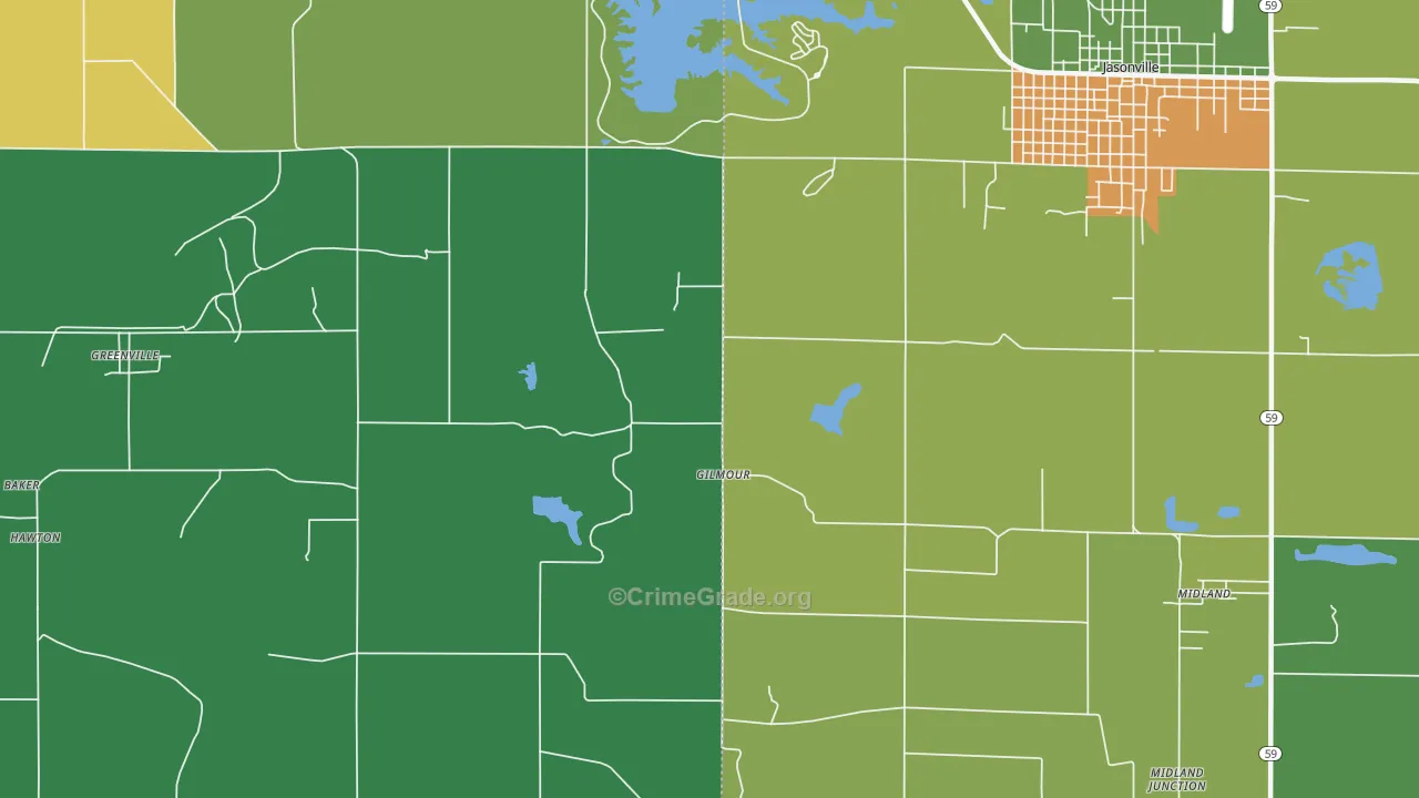 Gilmour, IN Map of Vehicle Theft Rates