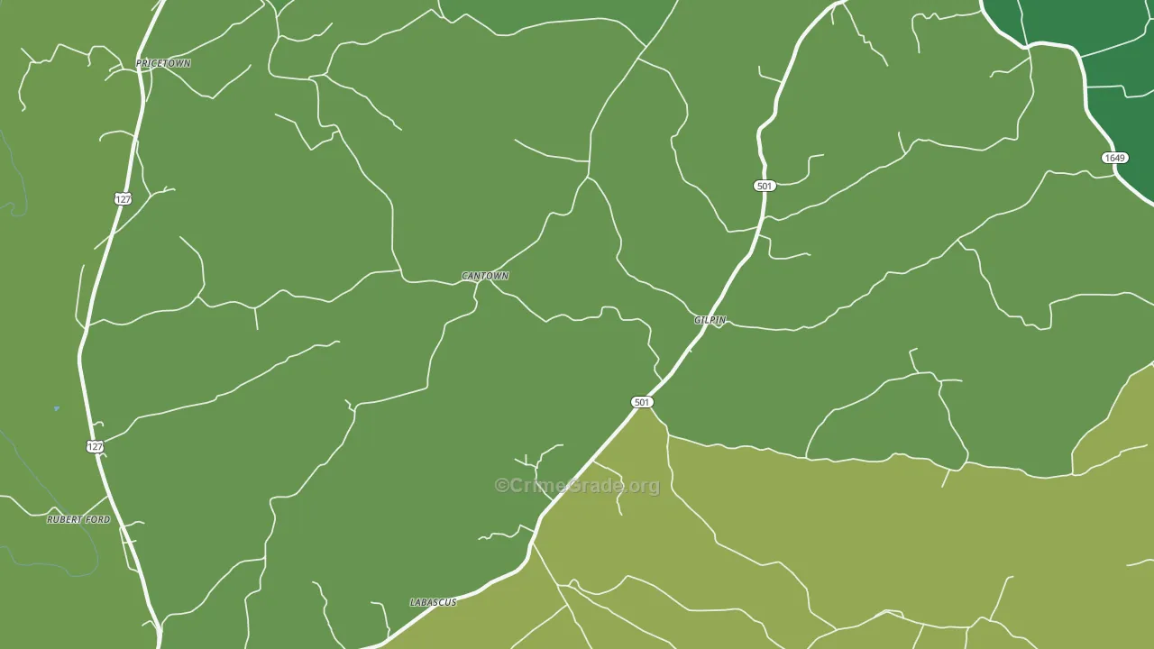 Gilpin, KY Map of Vehicle Theft Rates