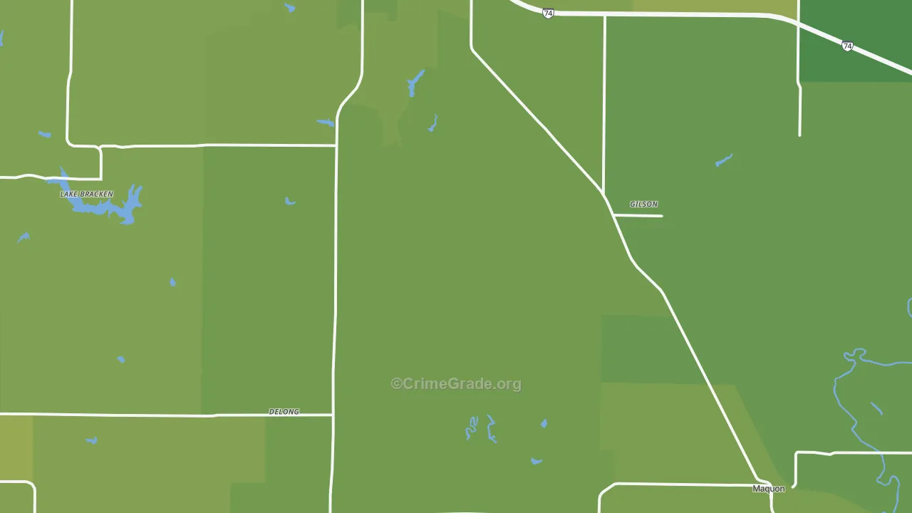 Gilson, IL Map of Vehicle Theft Rates