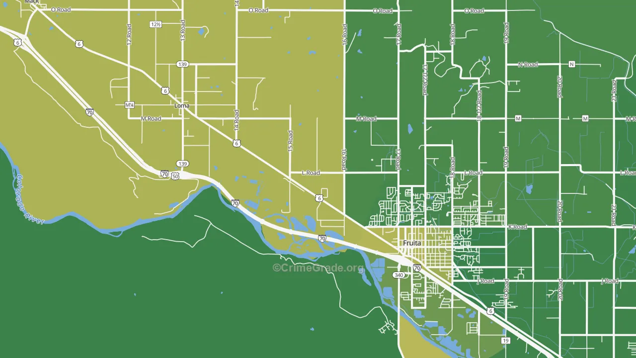 Gilsonite, CO Map of Vehicle Theft Rates