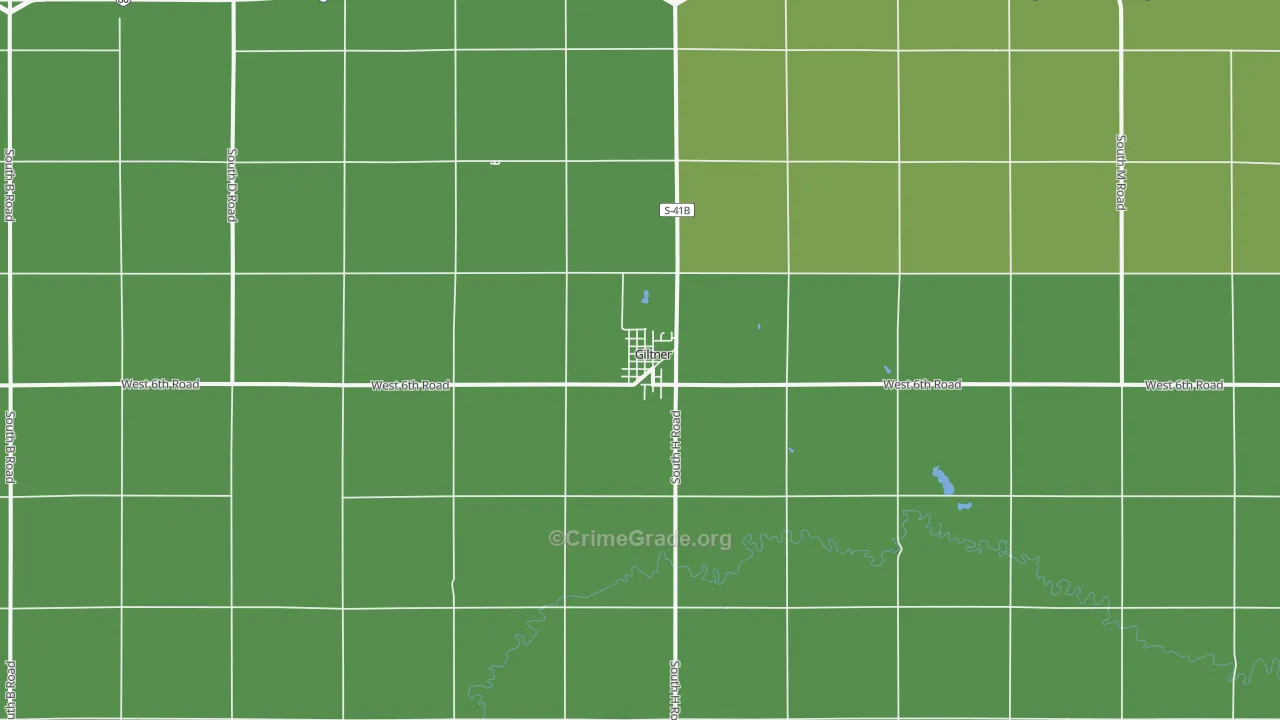 Giltner, NE Map of Vehicle Theft Rates