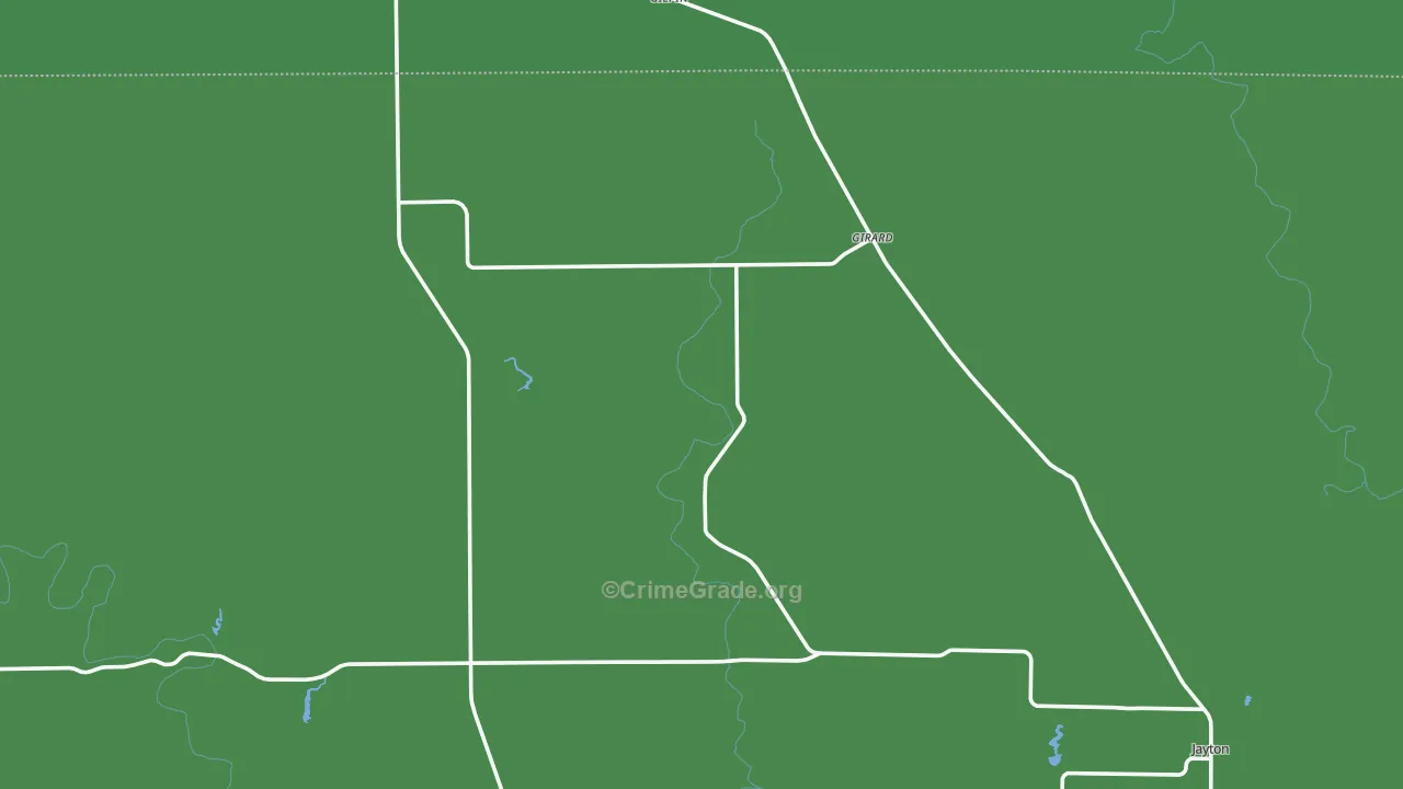 Girard, TX Map of Vehicle Theft Rates