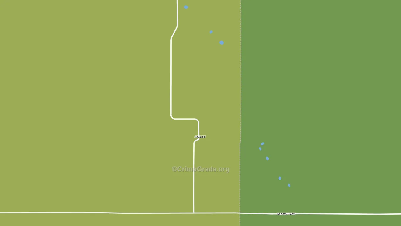Gladstone, NM Map of Vehicle Theft Rates