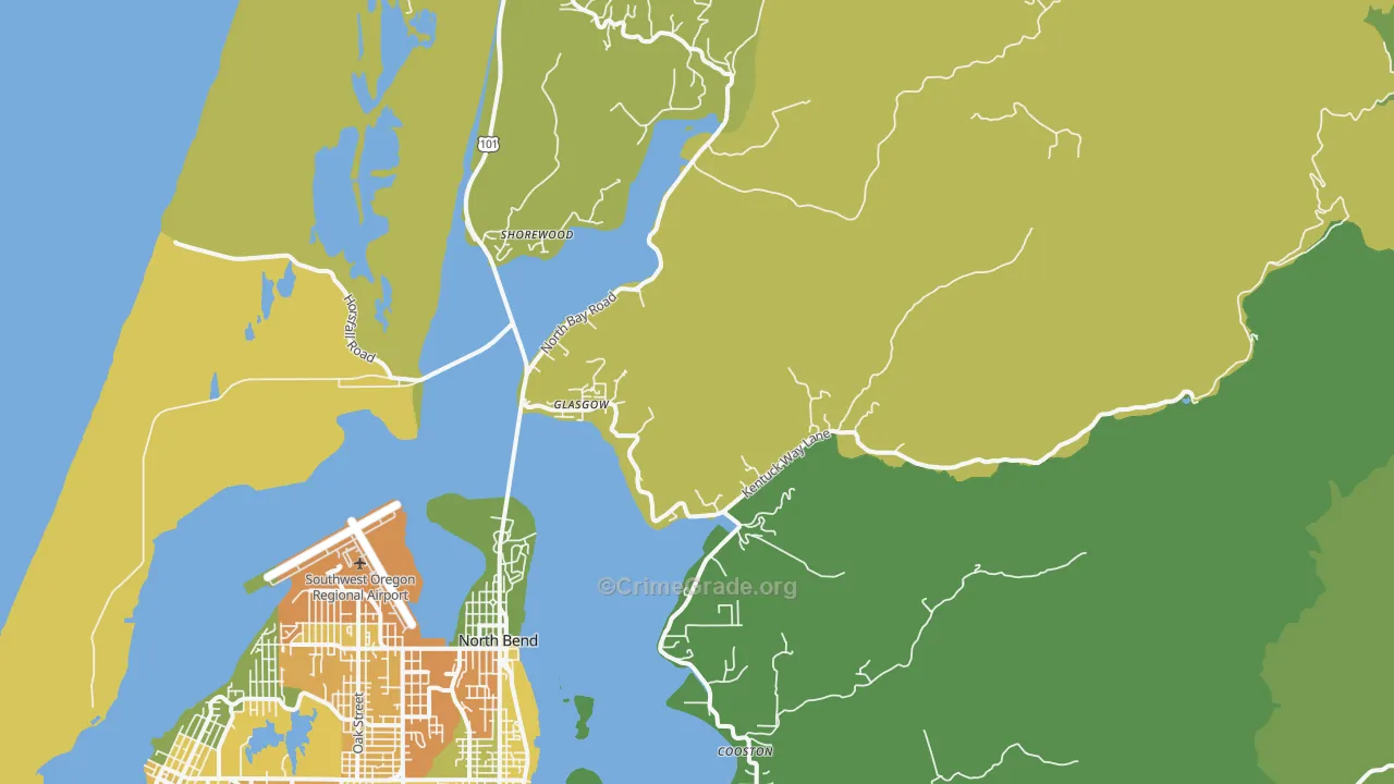 Glasgow, OR Map of Vehicle Theft Rates