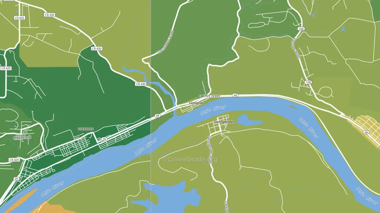 Glasgow, PA Map of Vehicle Theft Rates