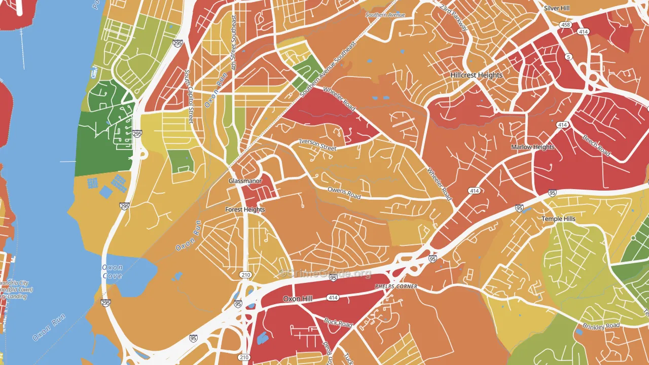 Glassmanor, MD Map of Vehicle Theft Rates