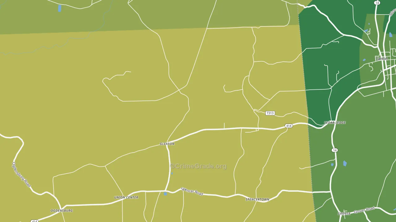 Gleason, PA Map of Vehicle Theft Rates