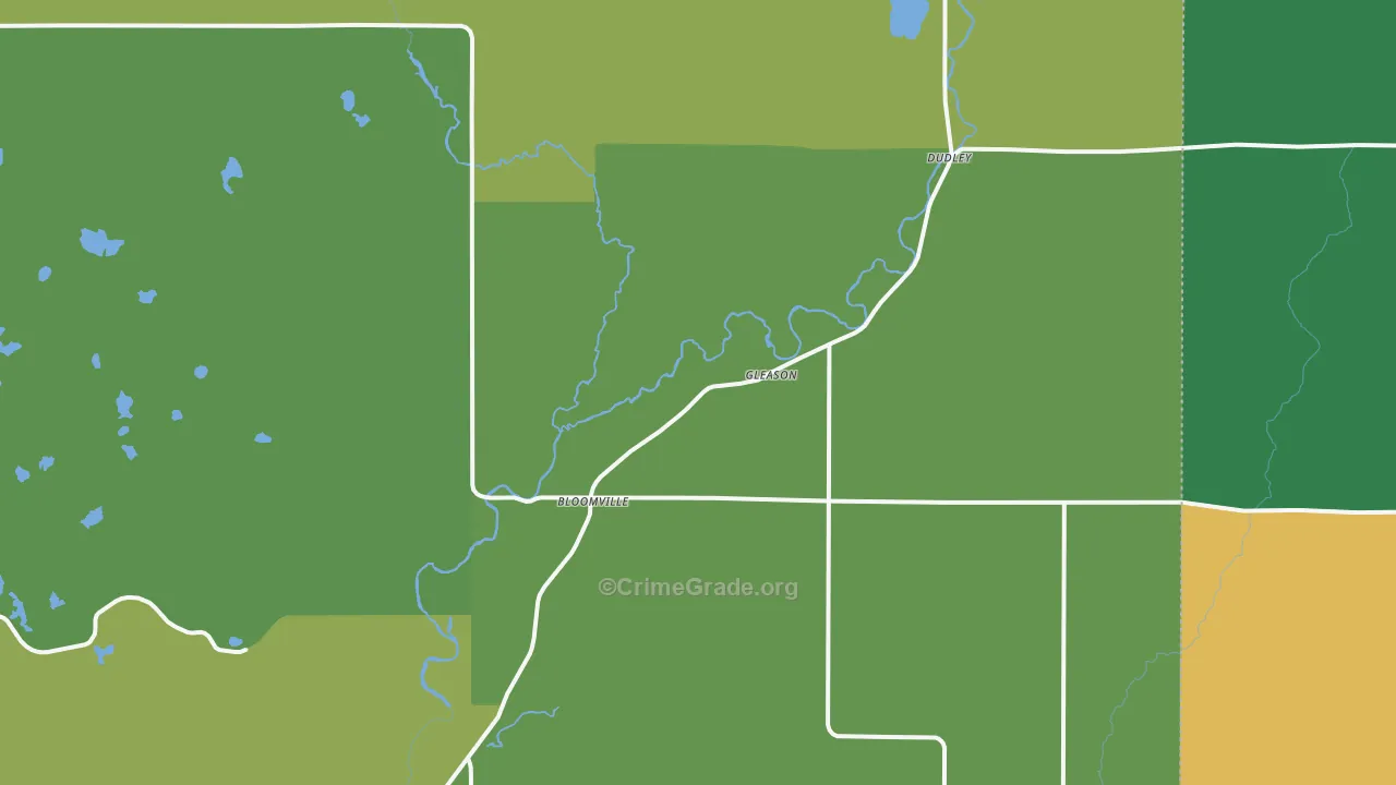 Gleason, WI Map of Vehicle Theft Rates