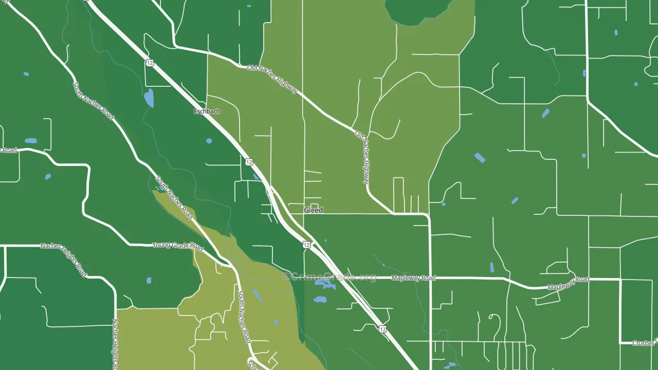 Gleed, WA Map of Vehicle Theft Rates