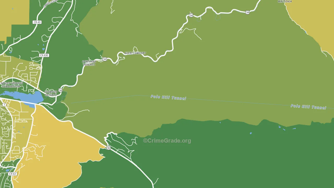 Glen Comfort, CO Map of Vehicle Theft Rates