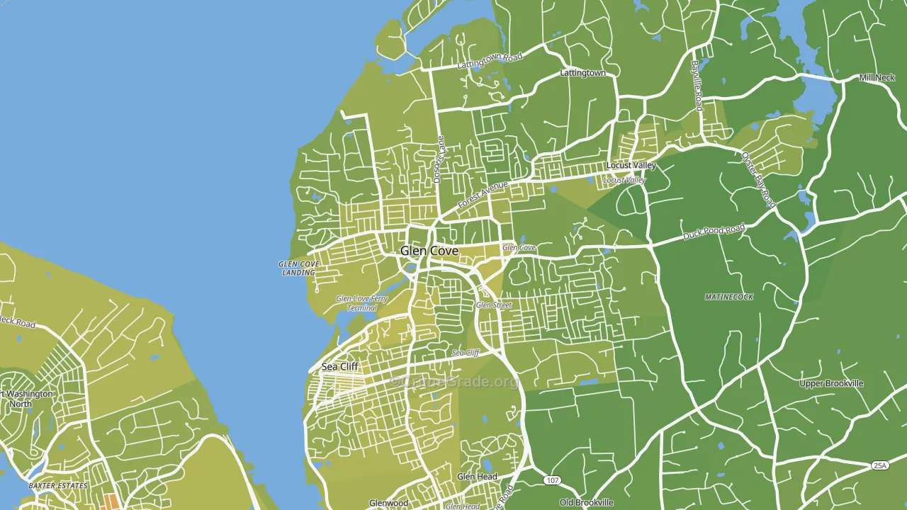 Glen Cove, NY Map of Vehicle Theft Rates
