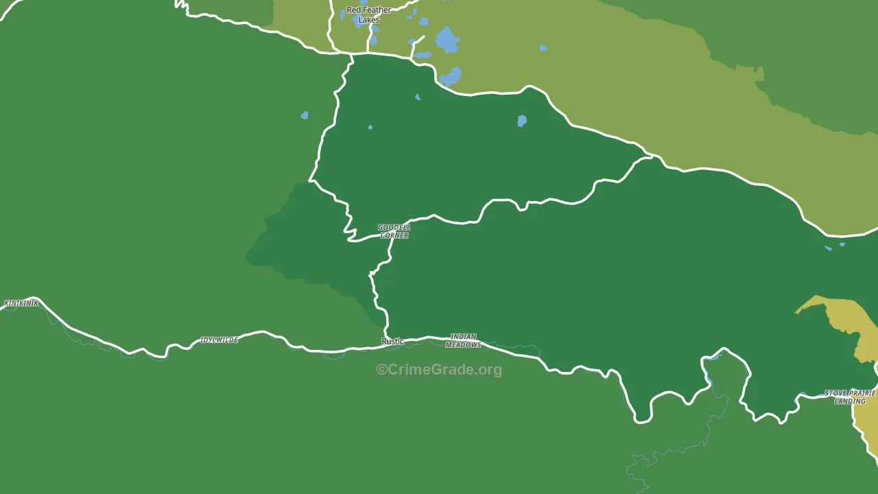 Glen Echo, CO Map of Vehicle Theft Rates