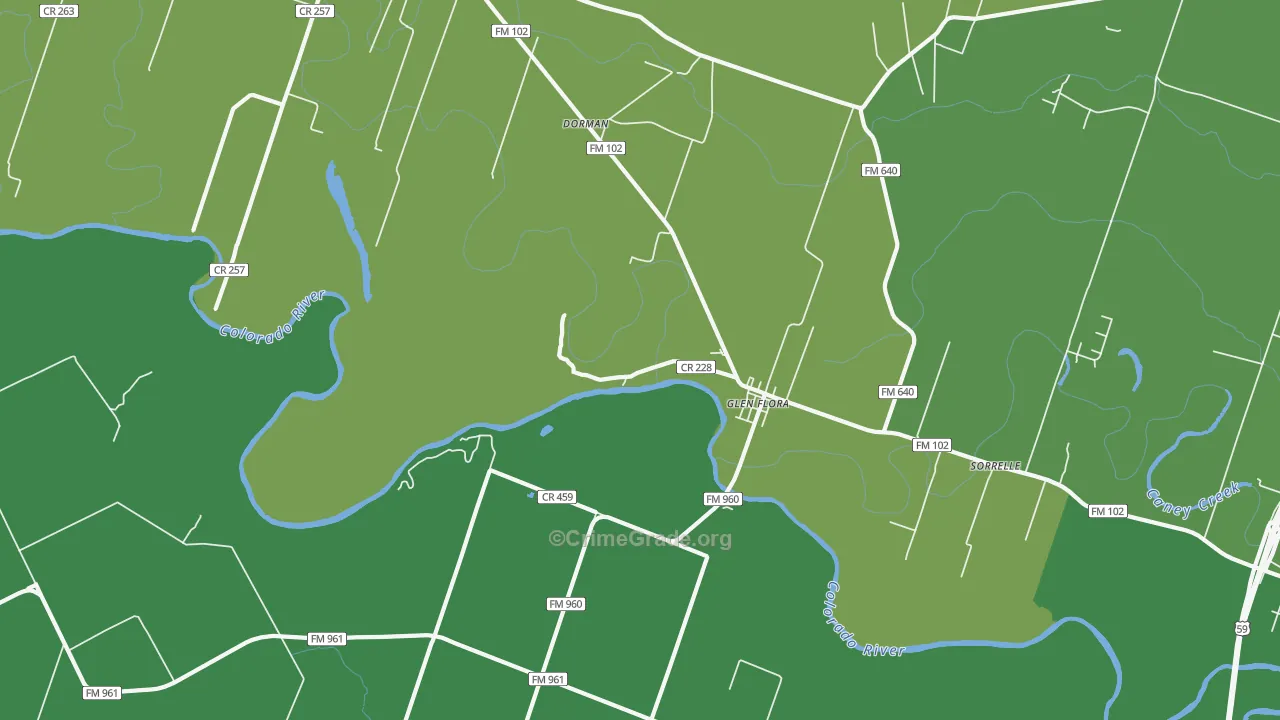 Glen Flora, TX Map of Vehicle Theft Rates