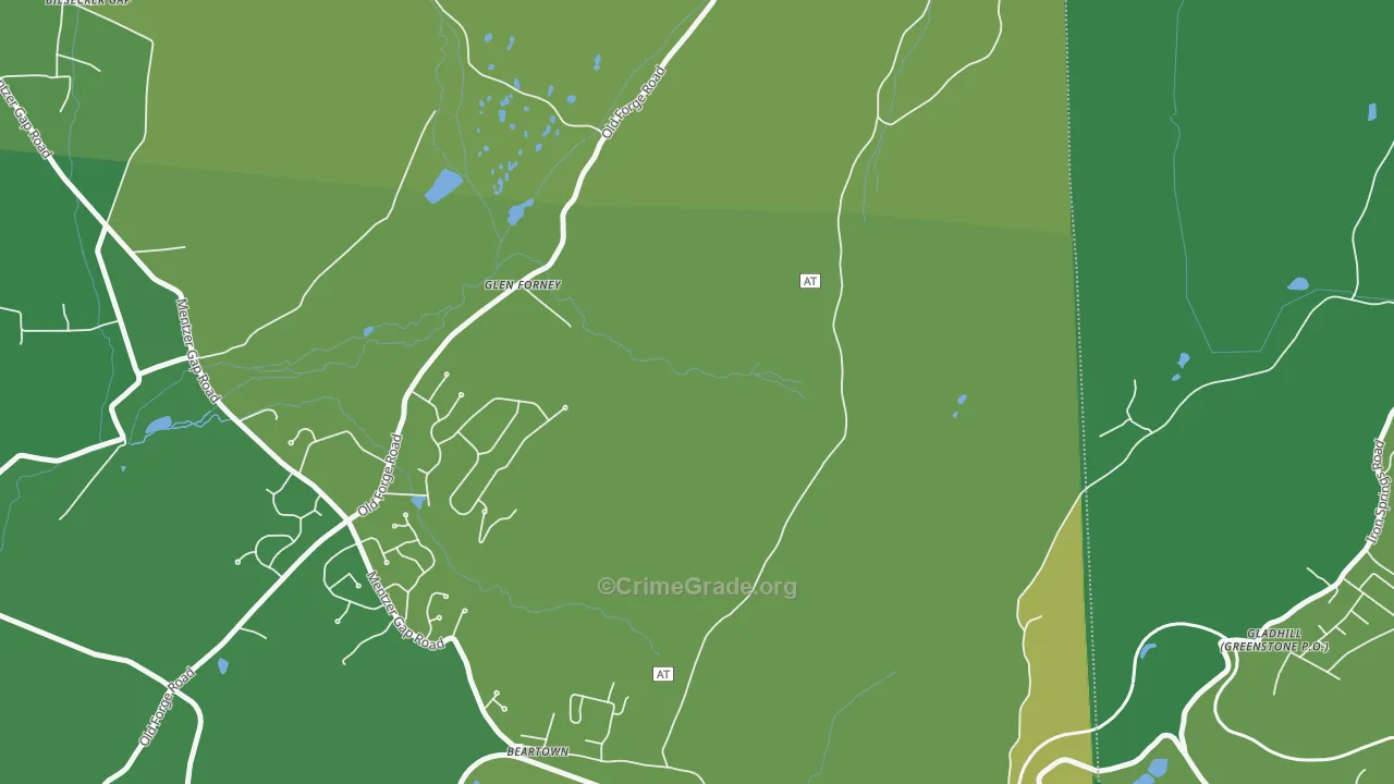 Glen Forney, PA Map of Vehicle Theft Rates