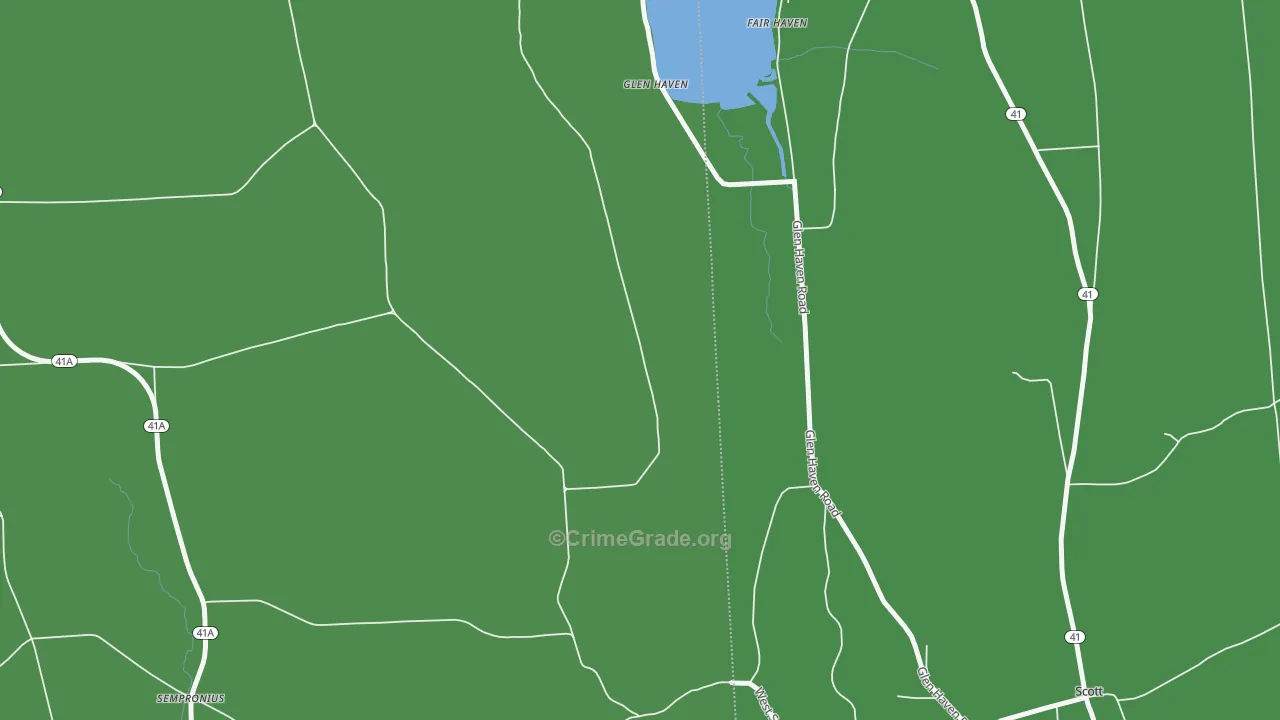 Glen Haven, NY Map of Vehicle Theft Rates