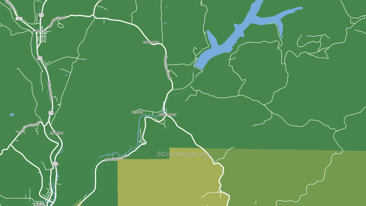 Glen Hazel, PA Map of Vehicle Theft Rates