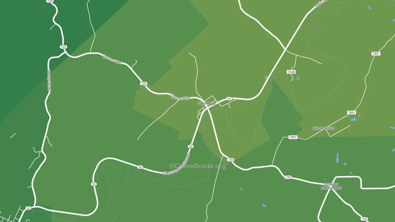 Glen Hope, PA Map of Vehicle Theft Rates
