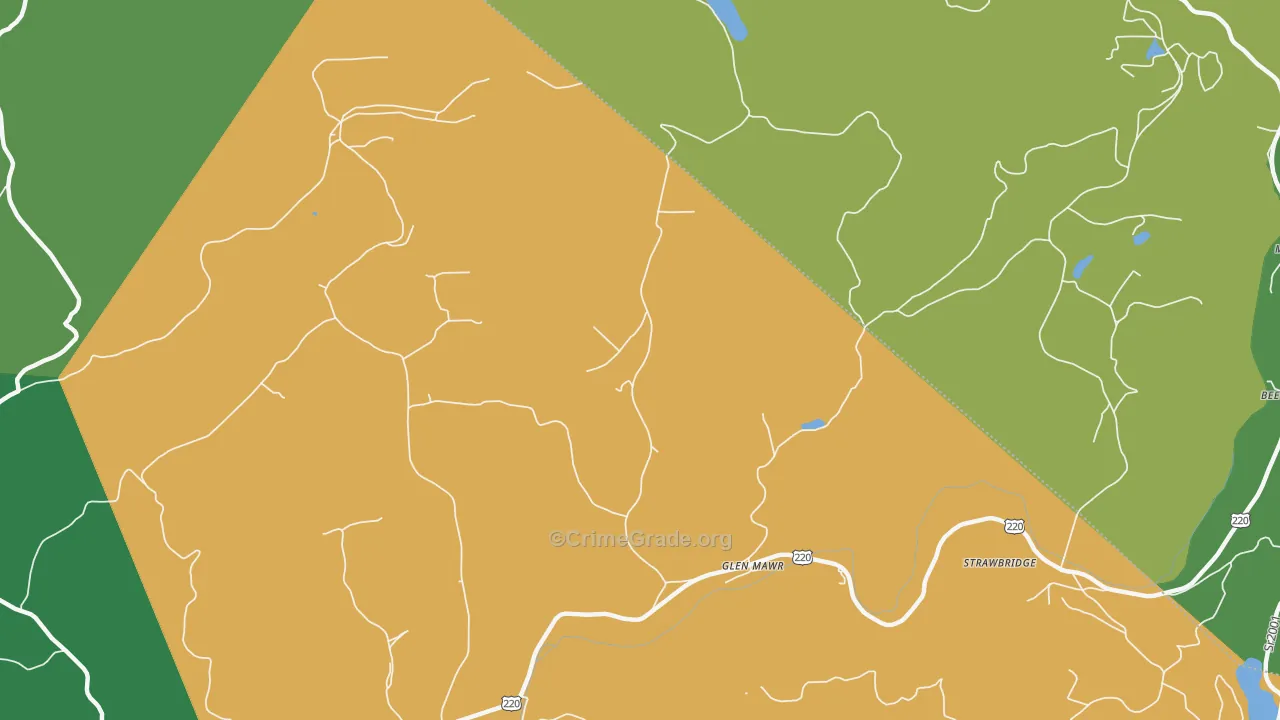 Glen Mawr, PA Map of Vehicle Theft Rates