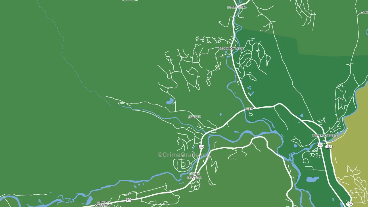 Glen, NH Map of Vehicle Theft Rates