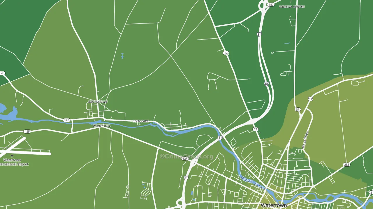 Glen Park, NY Map of Vehicle Theft Rates