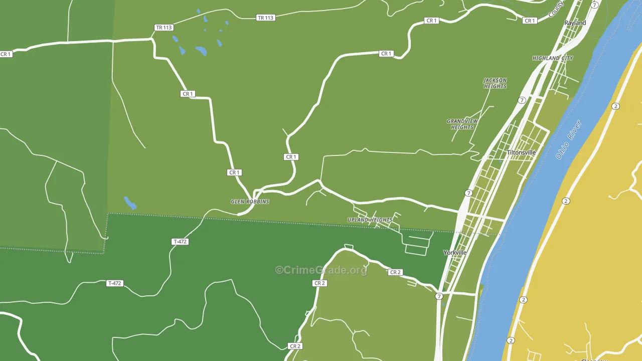 Glen Robbins, OH Map of Vehicle Theft Rates