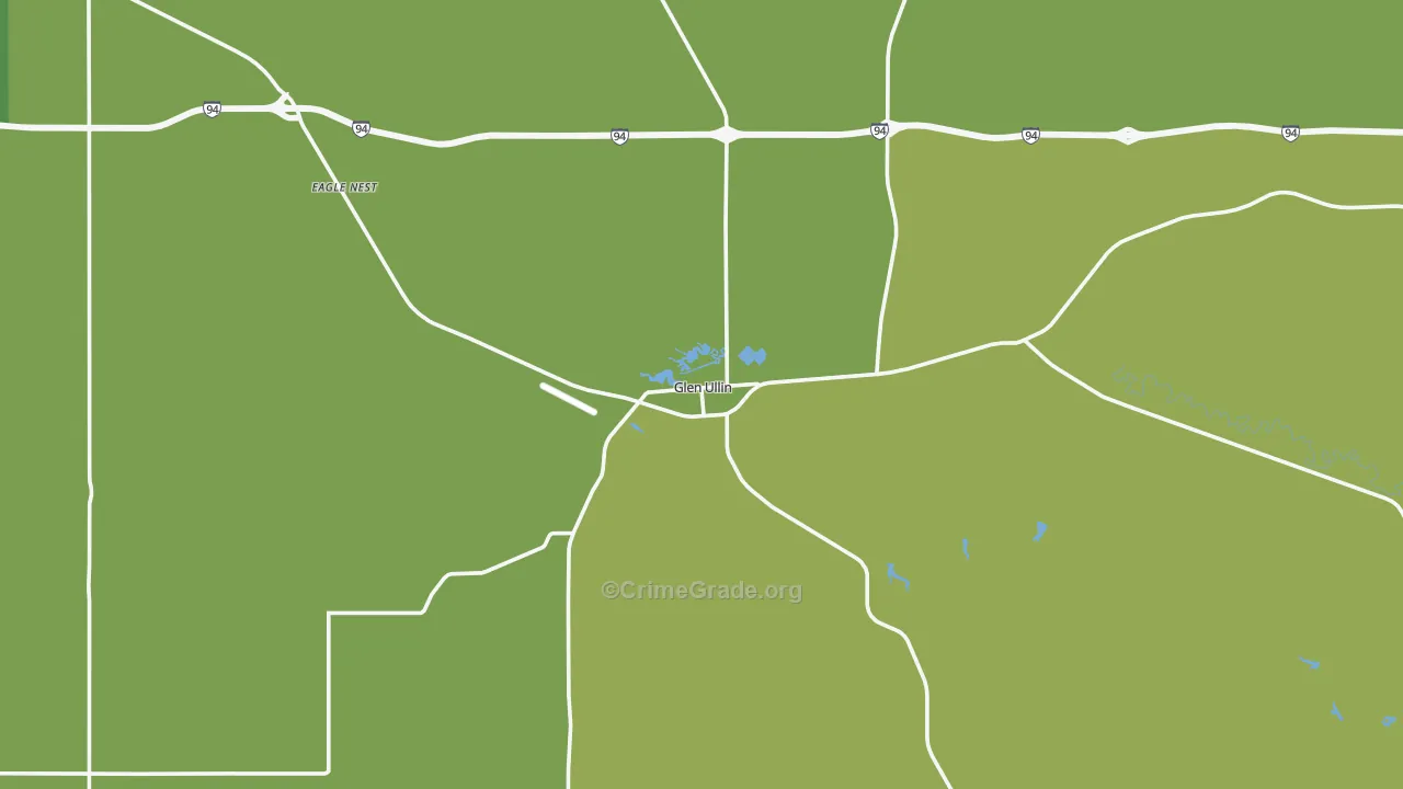 Glen Ullin, ND Map of Vehicle Theft Rates