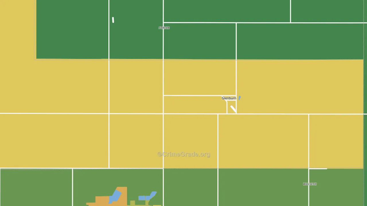 Glenburn, ND Map of Vehicle Theft Rates