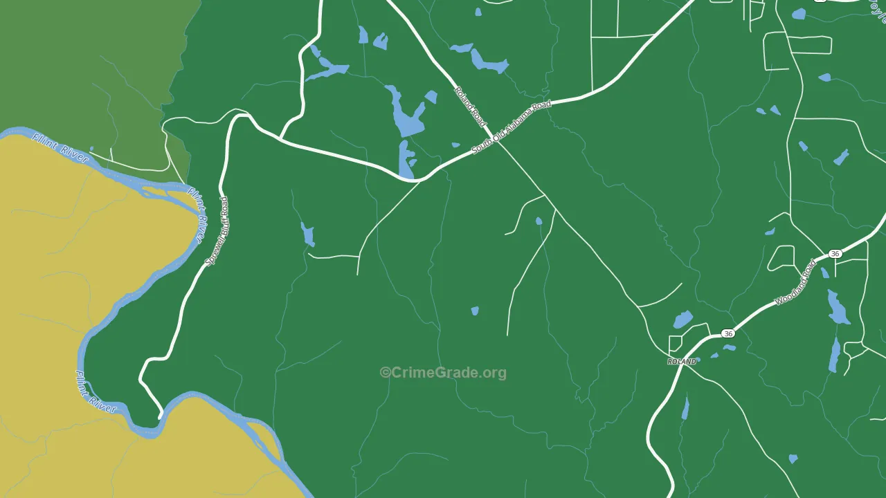 Glencliff, GA Map of Vehicle Theft Rates