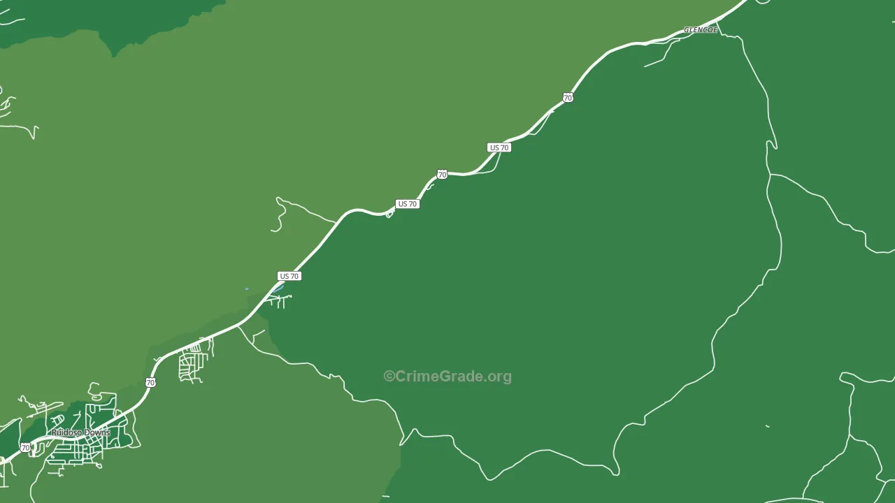 Glencoe, NM Map of Vehicle Theft Rates