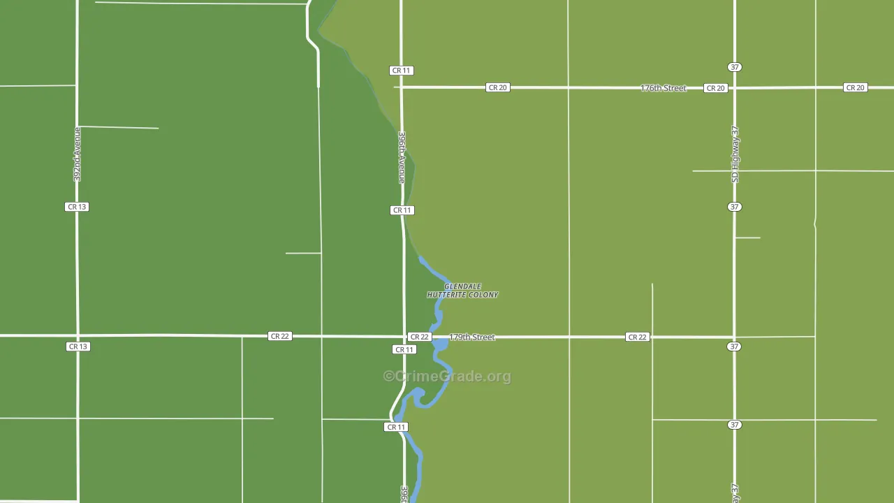 Glendale Colony, SD Map of Vehicle Theft Rates