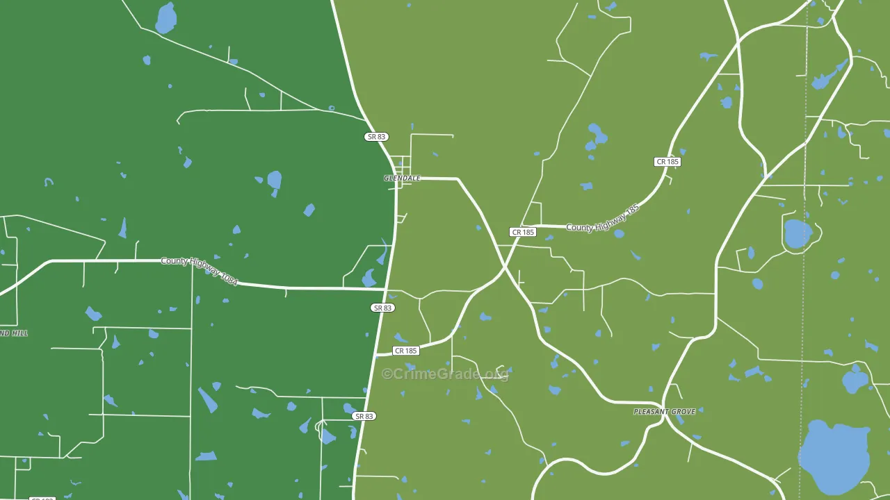 Glendale, FL Map of Vehicle Theft Rates