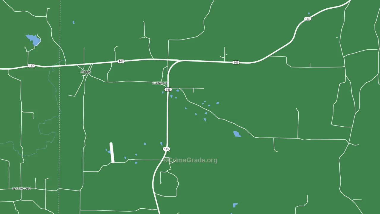 Glendale, IL Map of Vehicle Theft Rates