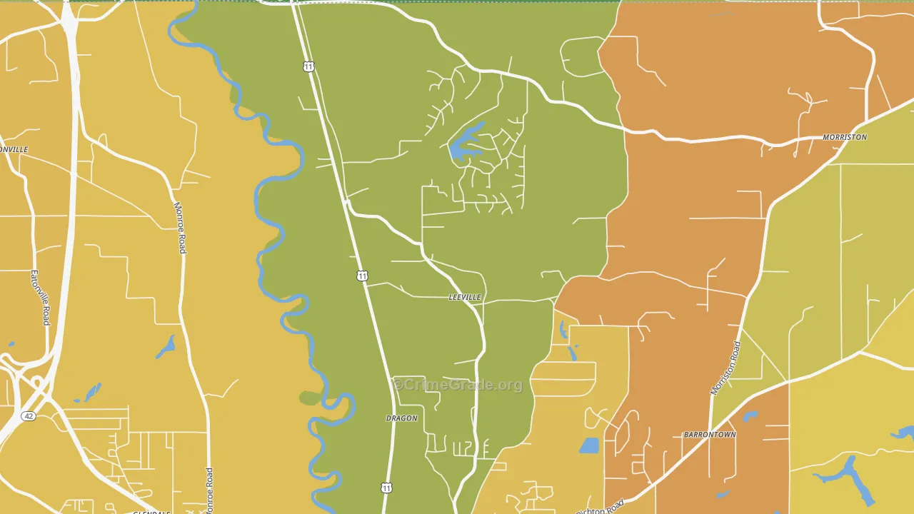 Glendale, MS Map of Vehicle Theft Rates