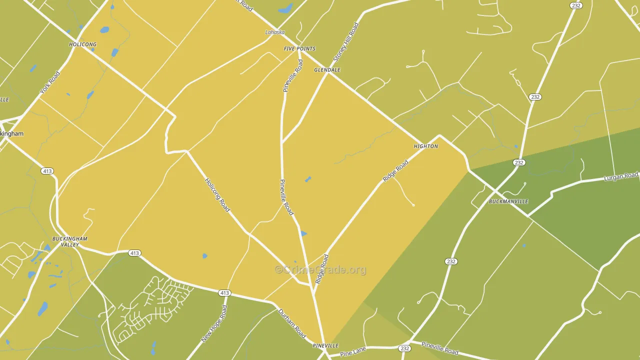 Glendale, PA Map of Vehicle Theft Rates