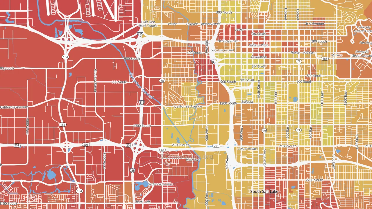 Glendale, Salt Lake City, UT Map of Vehicle Theft Rates