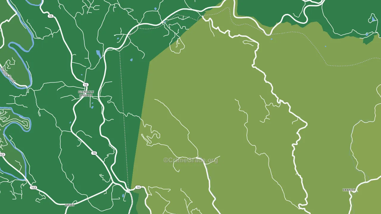 Glendale Springs, NC Map of Vehicle Theft Rates