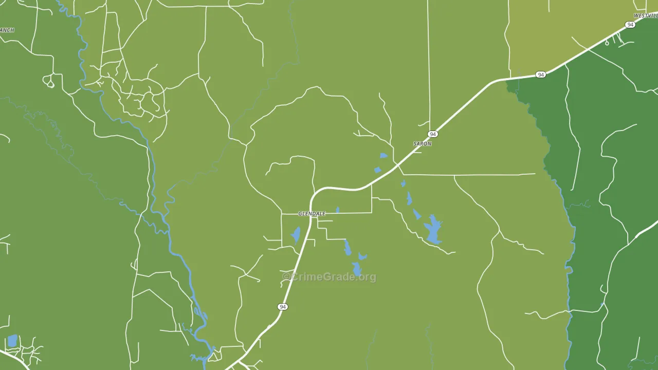 Glendale, TX Map of Vehicle Theft Rates
