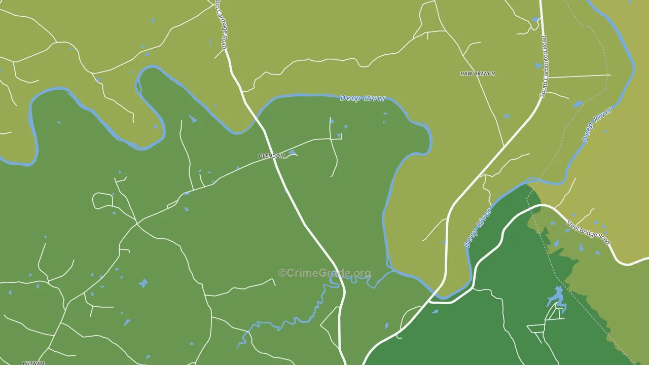 Glendon, NC Map of Vehicle Theft Rates