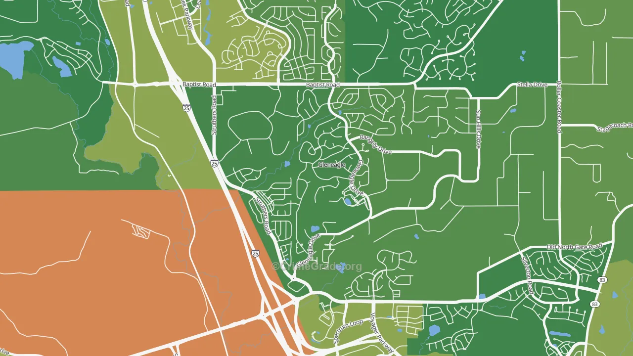 Gleneagle, CO Map of Vehicle Theft Rates