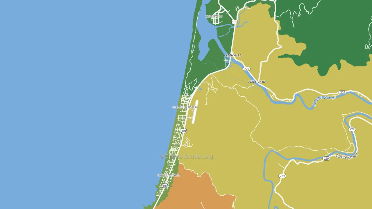 Gleneden Beach, OR Map of Vehicle Theft Rates