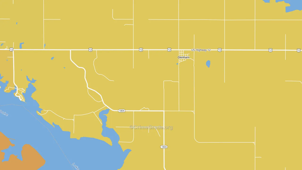 Glenham, SD Map of Vehicle Theft Rates