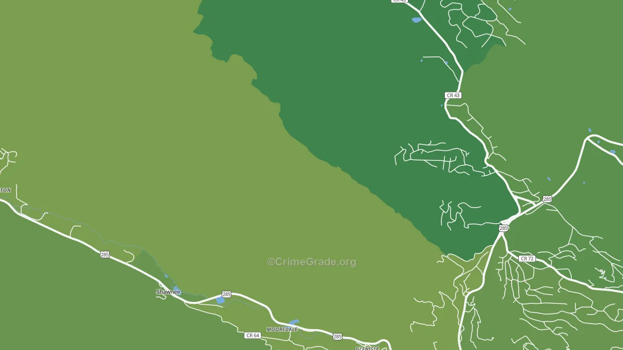 Glenisle, CO Map of Vehicle Theft Rates