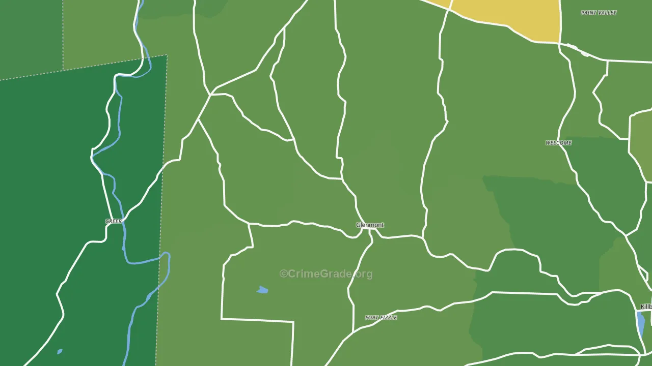 Glenmont, OH Map of Vehicle Theft Rates