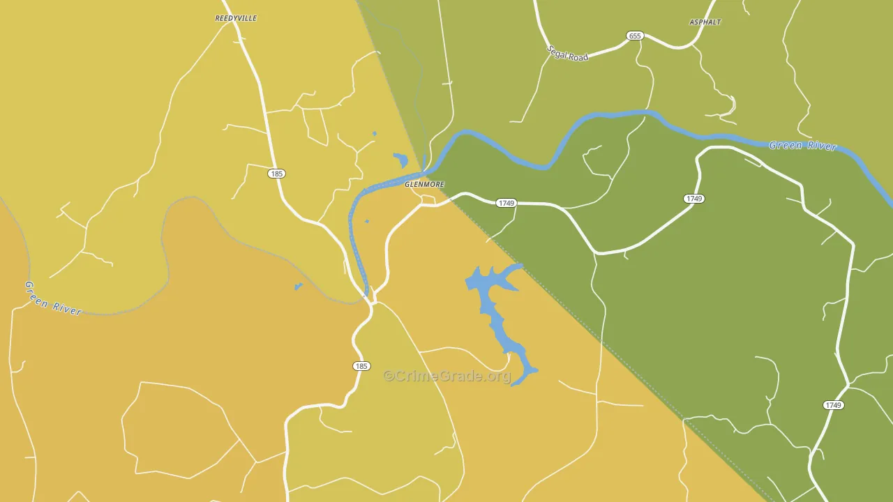 Glenmore, KY Map of Vehicle Theft Rates