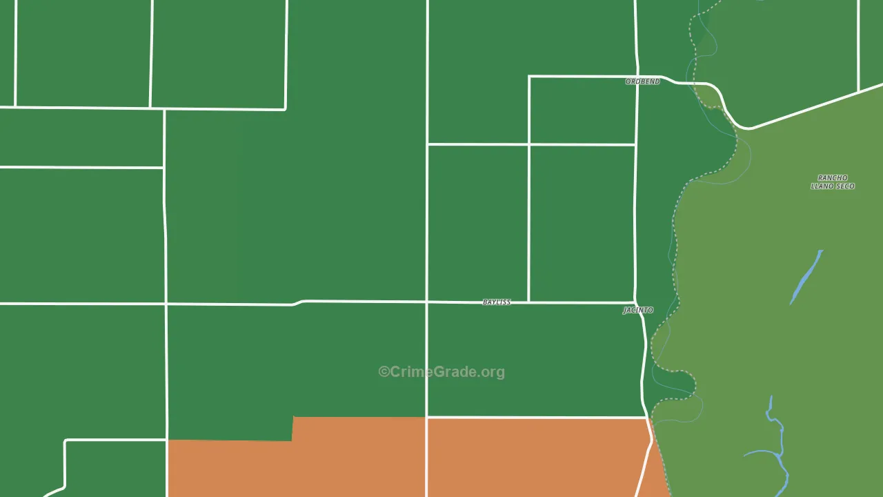 Glenn, CA Map of Vehicle Theft Rates